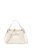 Woman Cream Long Strap Snake Patterned Mini Shoulder Bag | Derimod