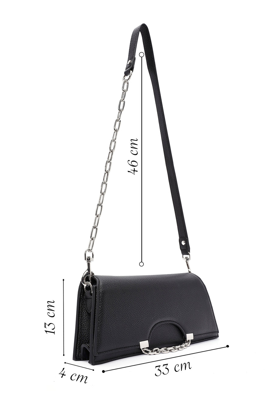Women's Black Chain Strap Crossbody Bag