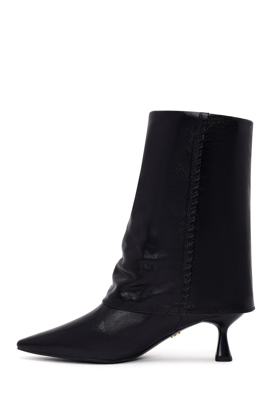 Woman Black Heeled Leather Boots
