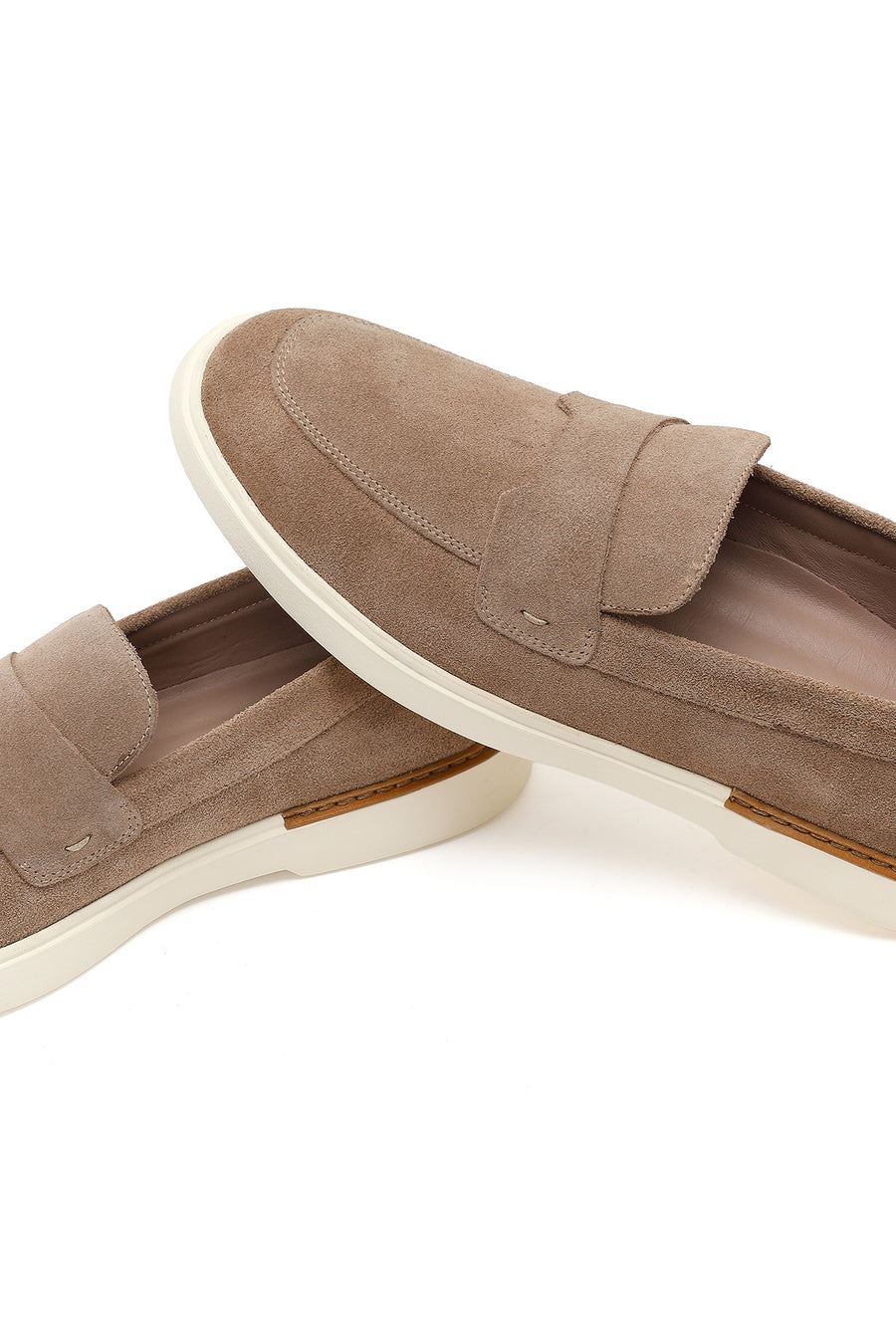 Erkek Bej Süet Deri Casual Loafer
