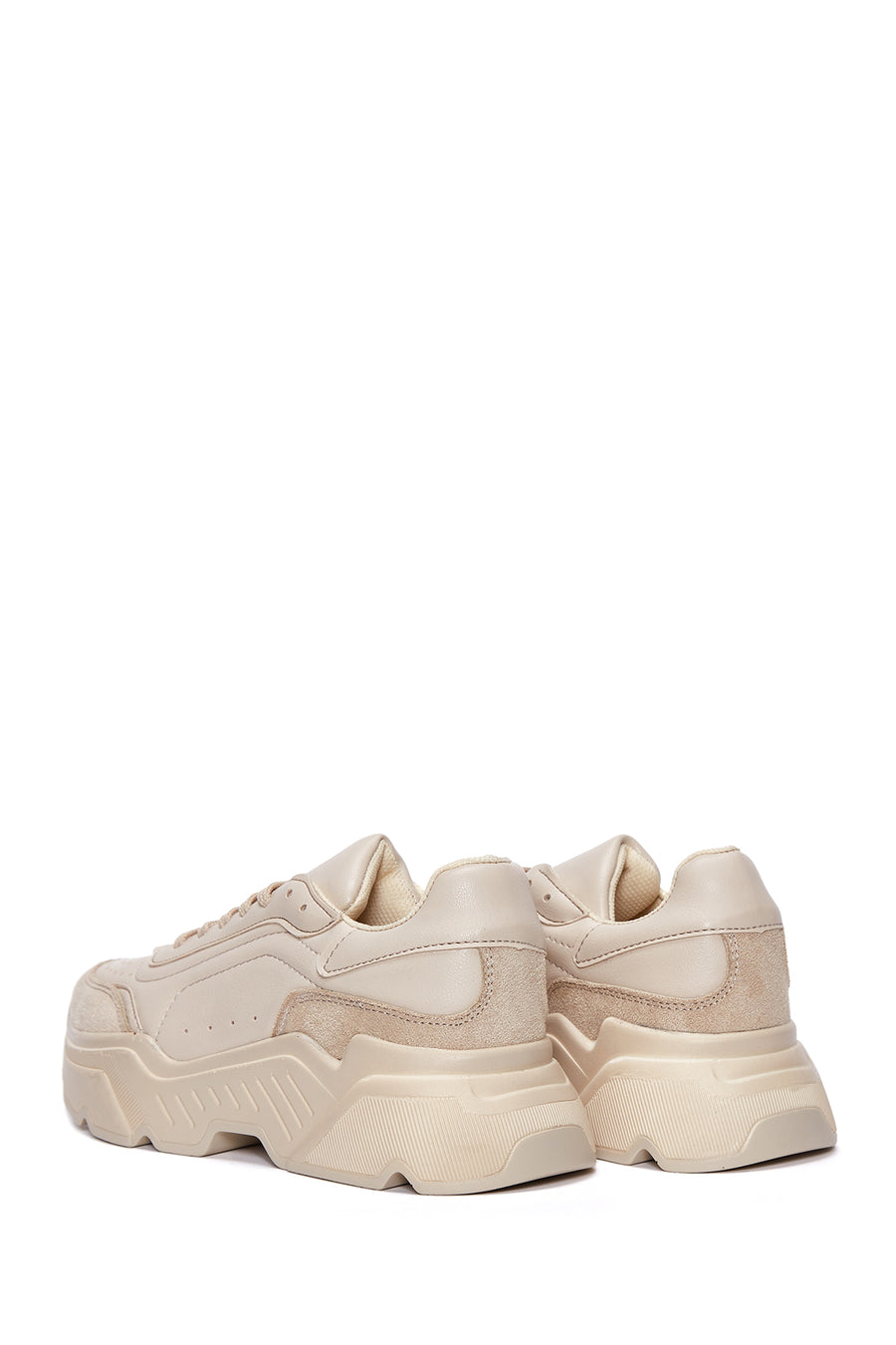 Kadın Bej Kalın Tabanlı Sneaker