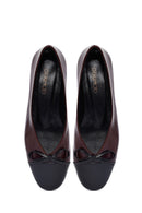 Women's Burgundy Short Heel Leather Ballet Flat | Derimod
