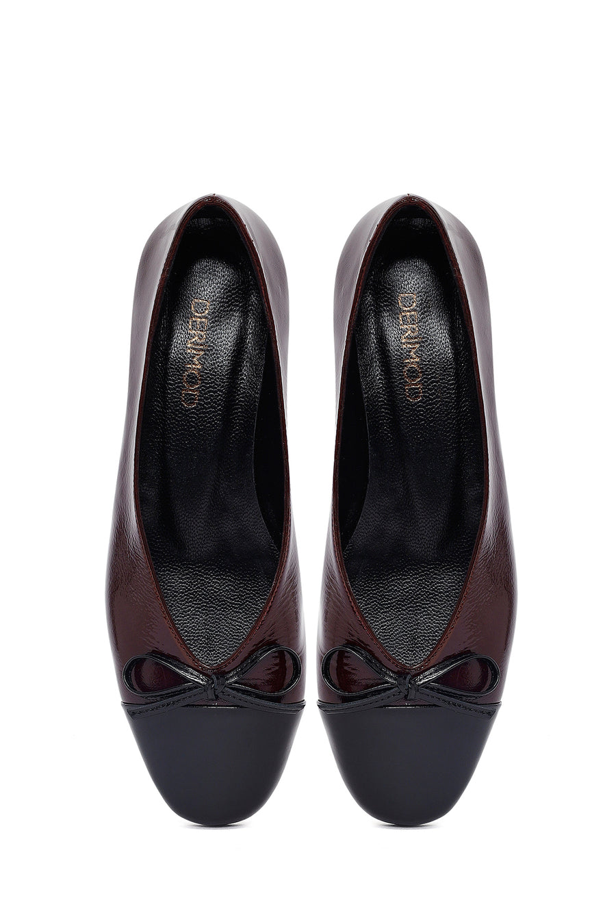 Women's Burgundy Short Heel Leather Ballet Flat