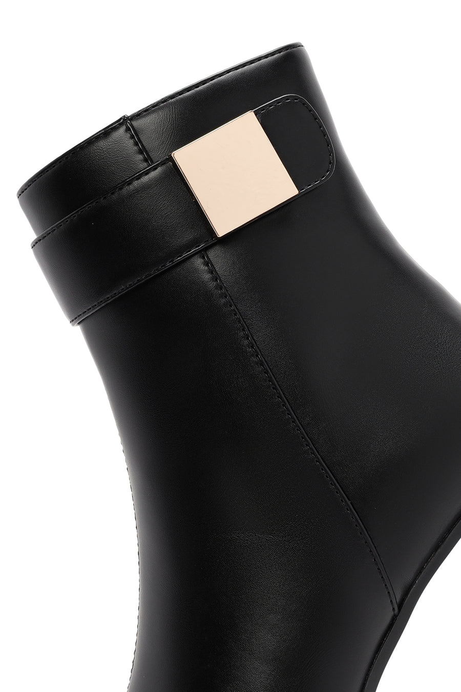 Women's Black Accessory Detailed Zippered Thick Heeled Boots