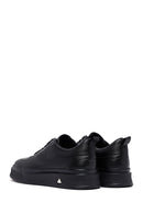 Erkek Siyah Bağcıklı Kalın Tabanlı Deri Sneaker | Derimod