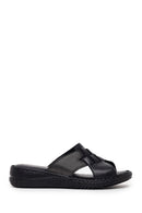 Woman Black Wedge Comfort Slipper | Derimod