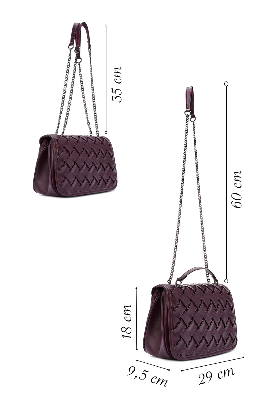 Women's Burgundy Long Strap Crossbody Bag