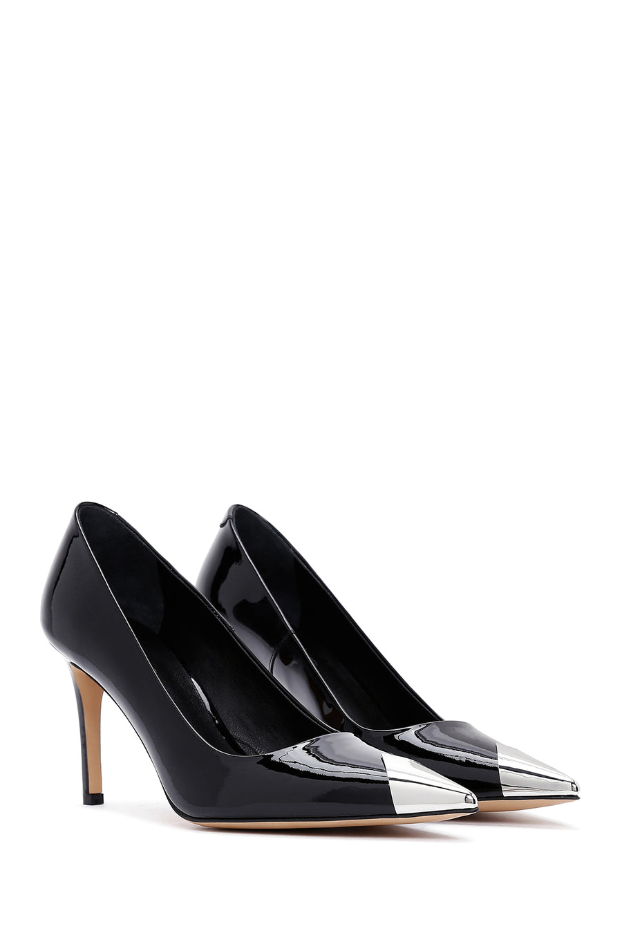 Women's Black Heeled Leather Shoes