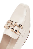 Kadın Beyaz Tokalı Maskülen Loafer | Derimod