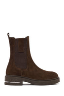 Woman Brown Suede Chelsea Boots | Derimod