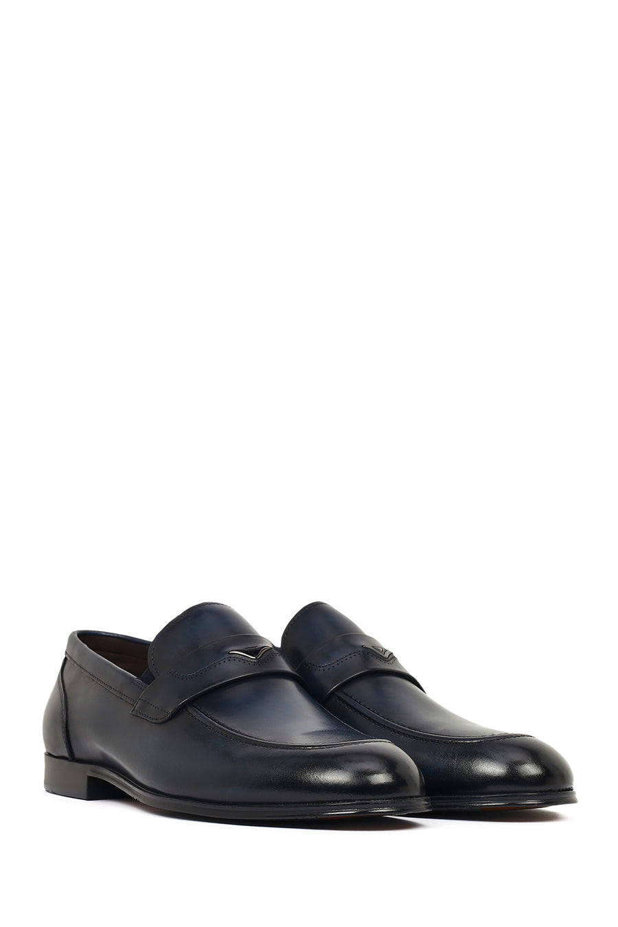 Derimod Black Erkek Lacivert Deri Klasik Loafer