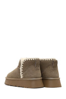 Woman Mink Suede Leather Teddy Bot | Derimod