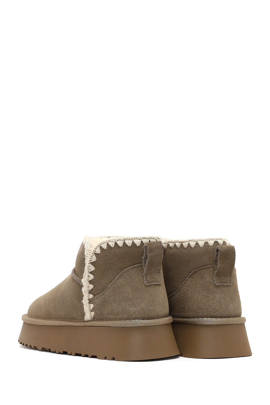 Woman Mink Suede Leather Teddy Bot