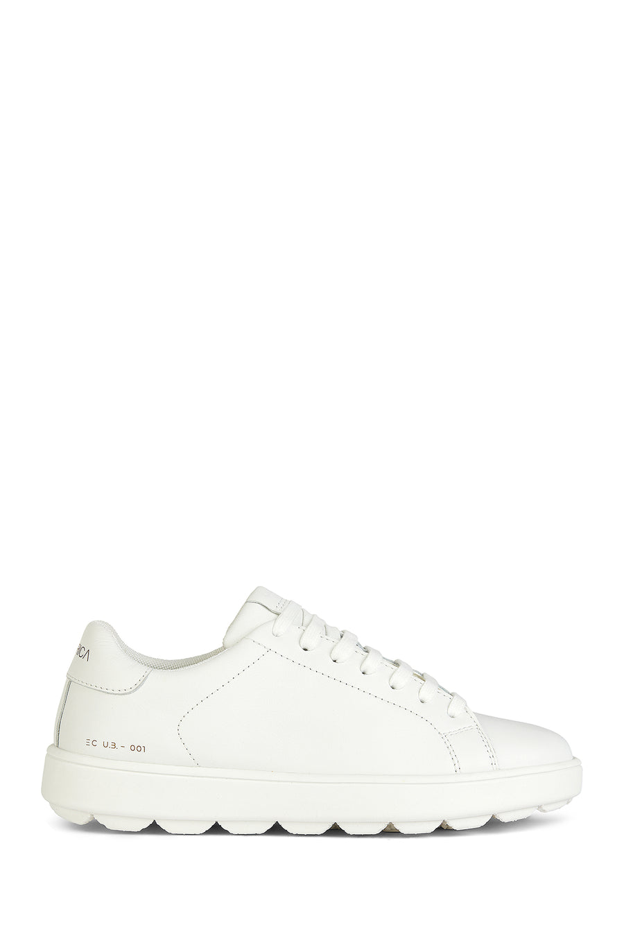 Geox Women's White Lace-Up Spherica Ecub Leather Sneaker D45WEB00085C1000 | Derimod