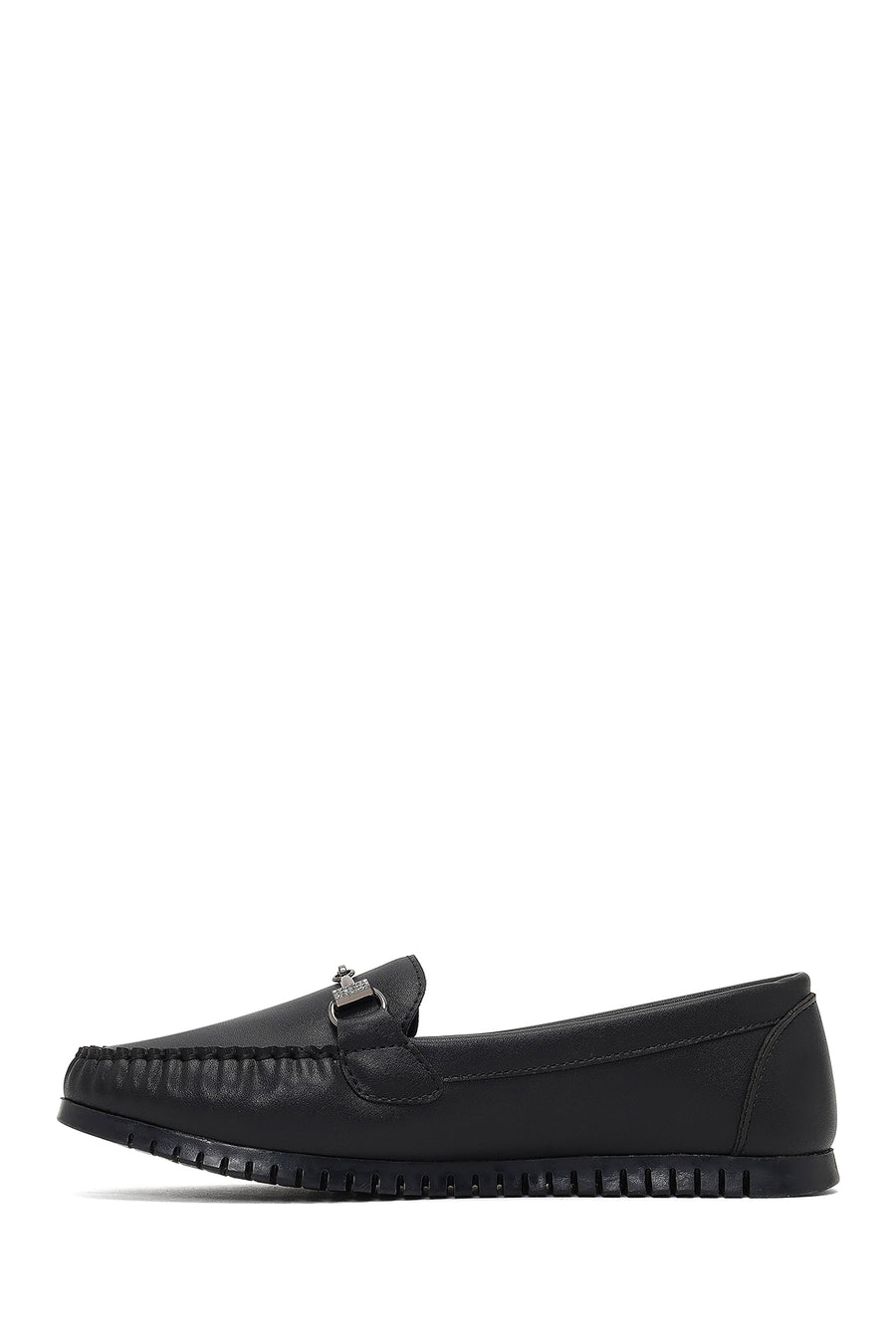 Kadın Siyah Tokalı Loafer