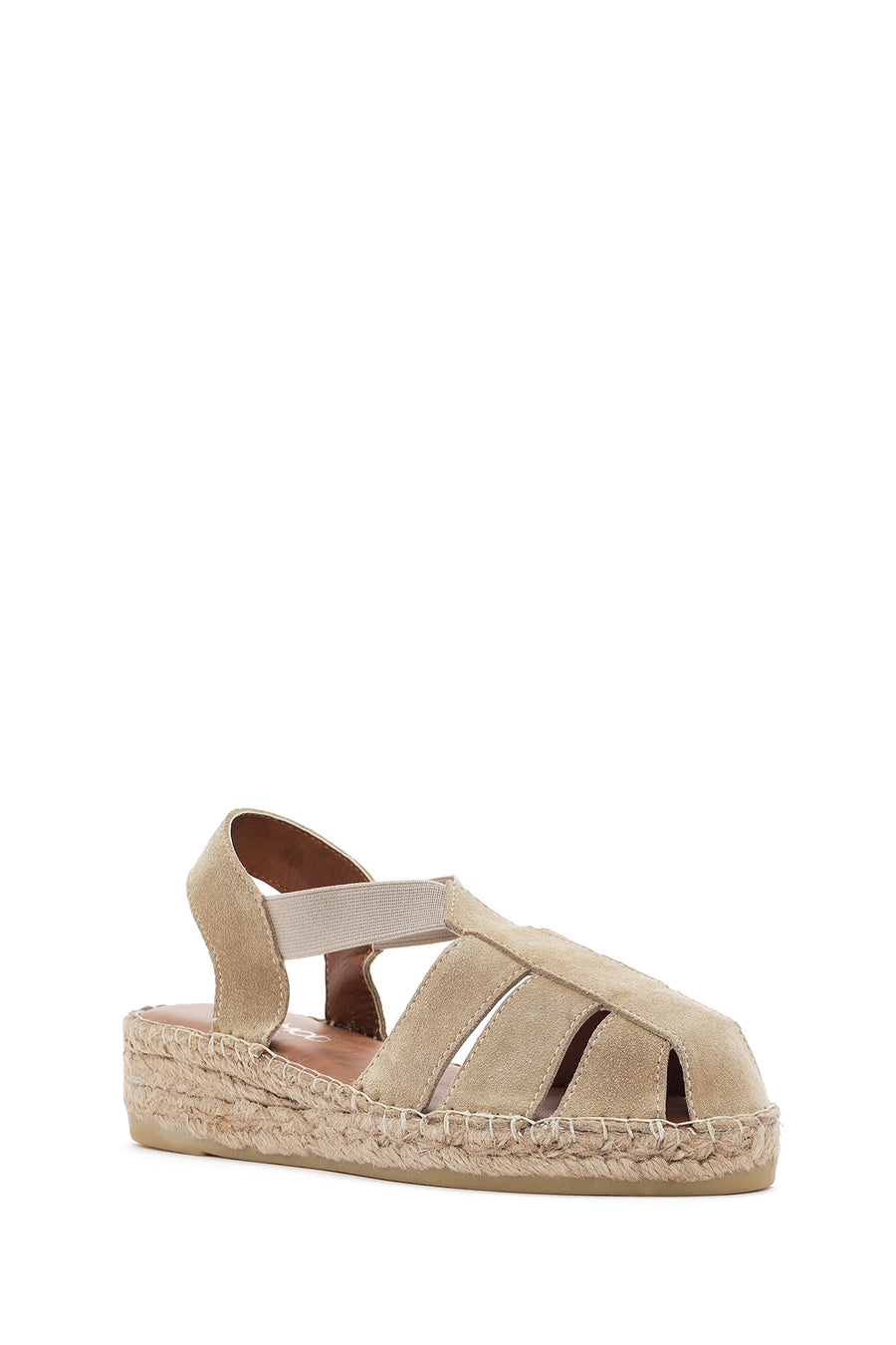 Women's Beige Suede Leather Espadrille Sandals