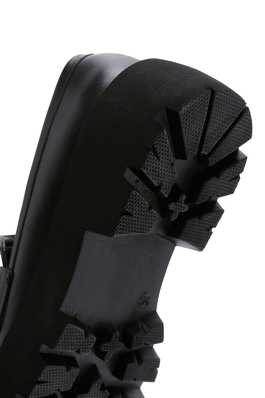 Women's Black Buckle Thick Soled Masculine Loafer