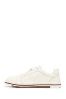 Erkek Beyaz Bağcıklı Deri Sneaker | Derimod