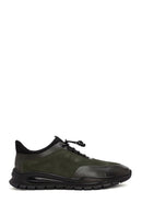 Men's Green Lace-Up Nubuck Leather Casual Sneaker | Derimod