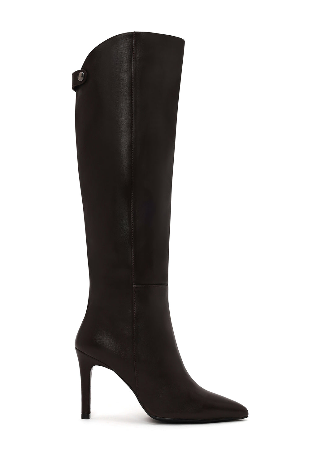 Kadın Kahverengi İnce Topuklu Deri Çizme