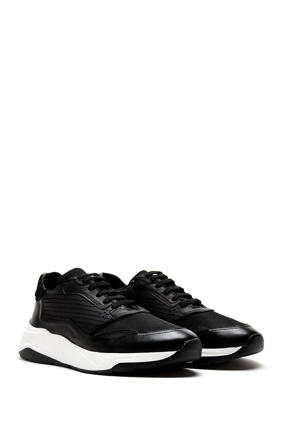 Erkek Siyah Deri Sneaker