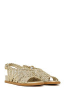 Woman Gold Metallic Sandal | Derimod