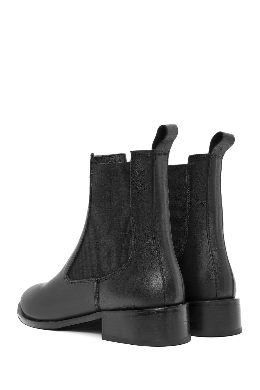 Women's Black Leather Chelsea Boots