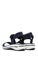 Women's Navy Blue Thick Soled Comfort Sandals | Derimod