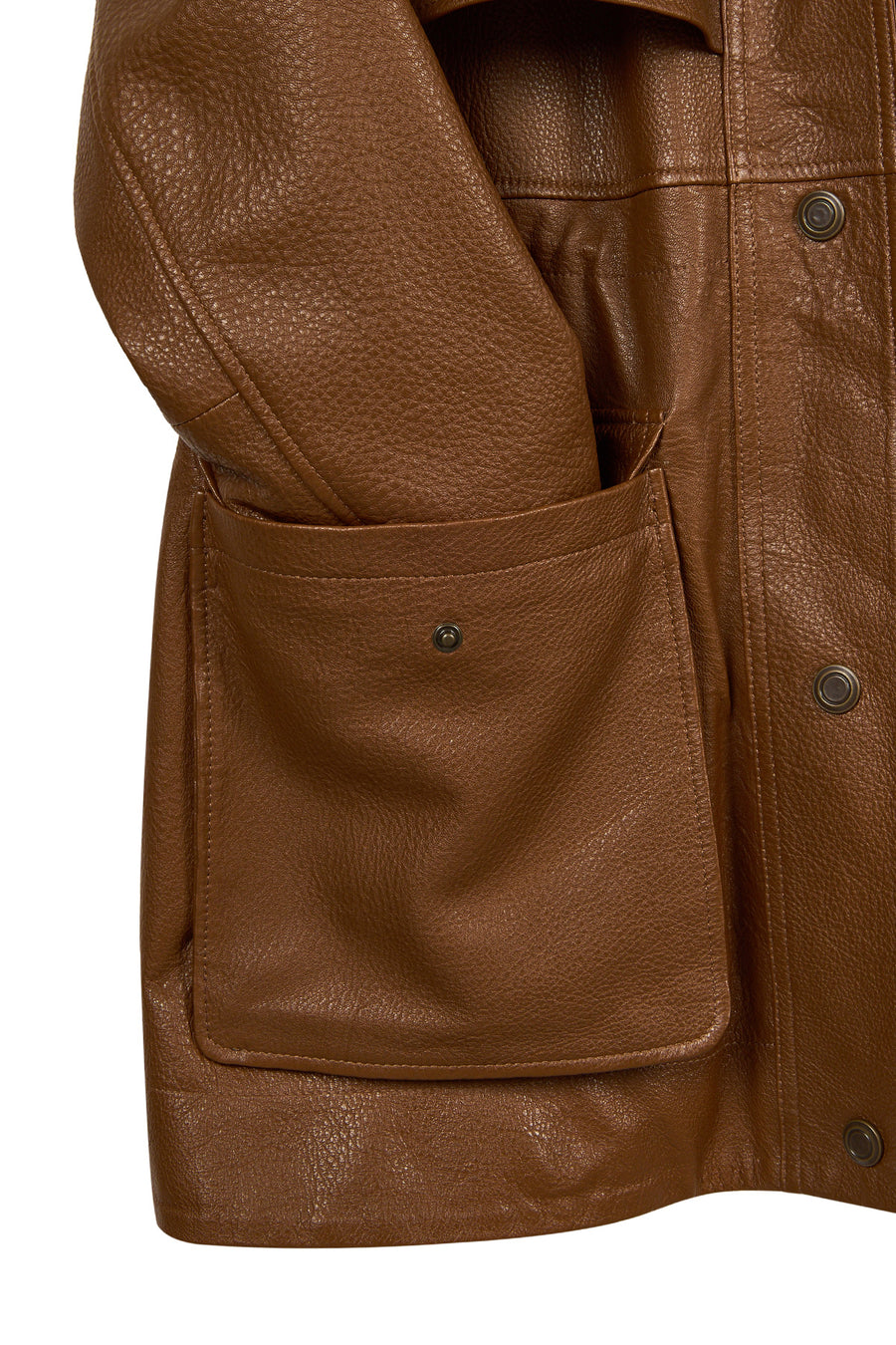Sienna Woman Brown Oversize Leather Coat