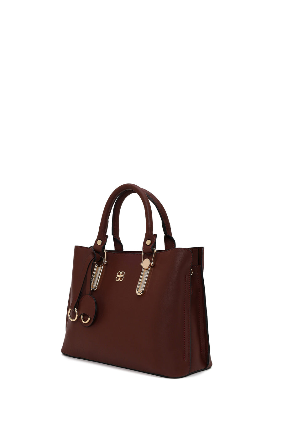 Woman Burgundy Classic Shoulder Bag with Long Strap