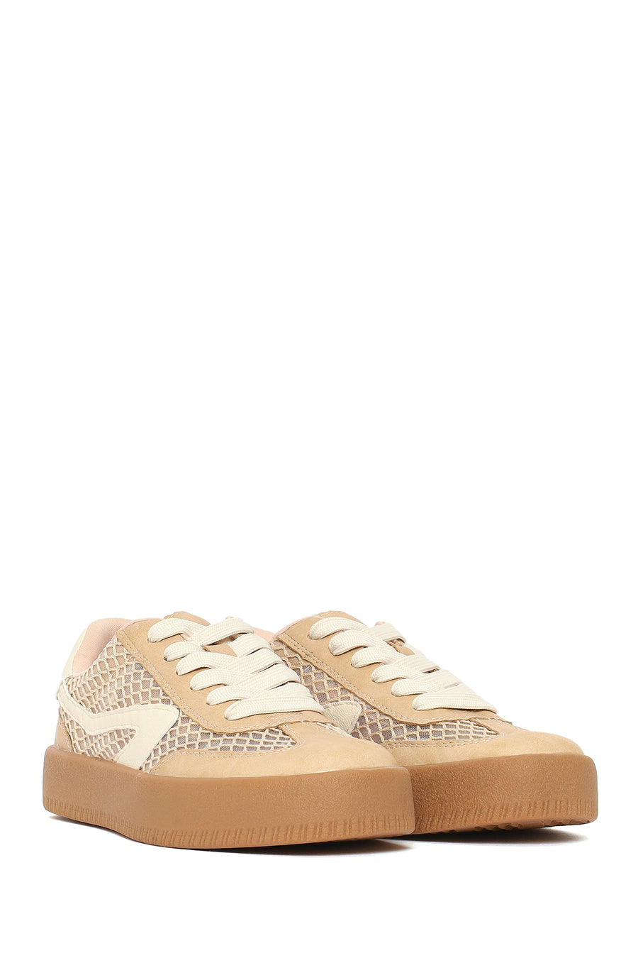 Kadın Vizon Bağcıklı Kumaş Sneaker