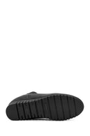 Women's Black Wedge Heel Leather Comfort Chelsea Boots | Derimod