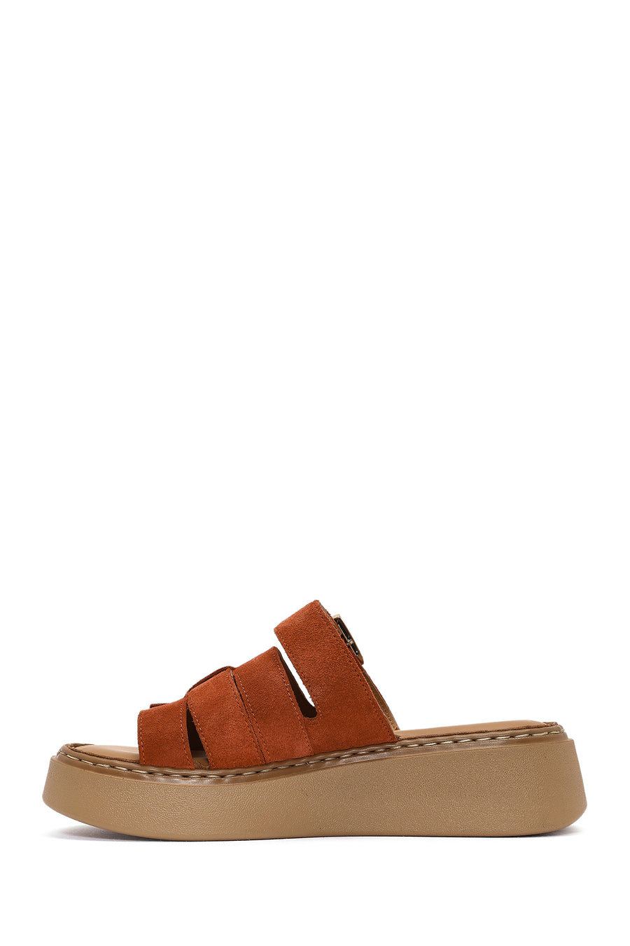 Women's Cinnamon Thick Soled Suede Leather Comfort Slippers