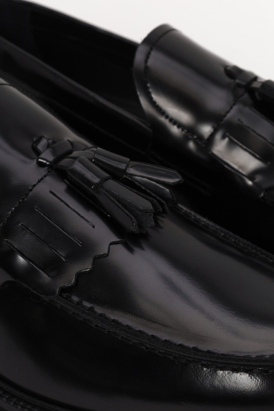Male Black Tasselled Leather Loafer