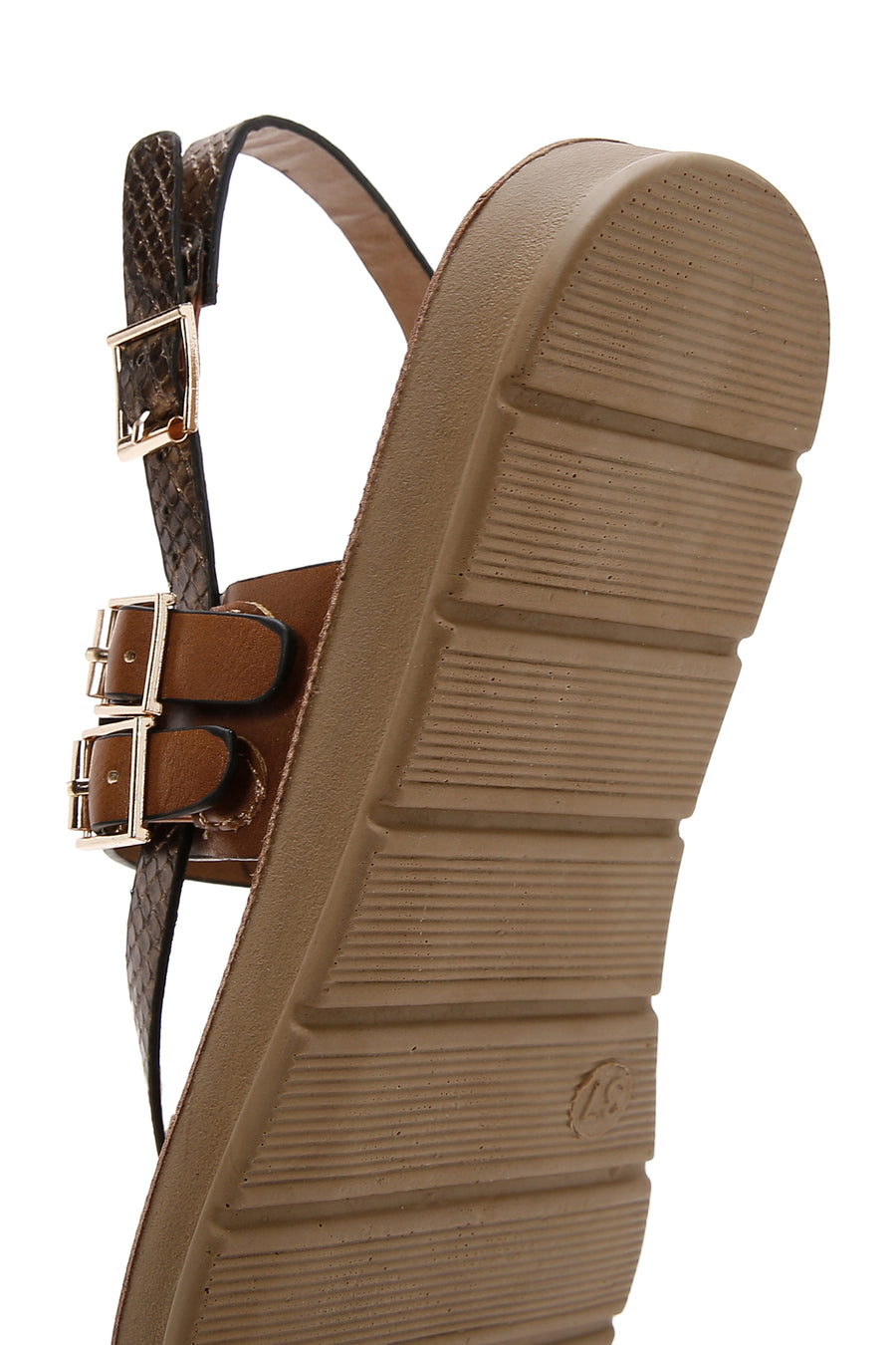 Women's Tan Ankle Strap Flip Flops Sandals