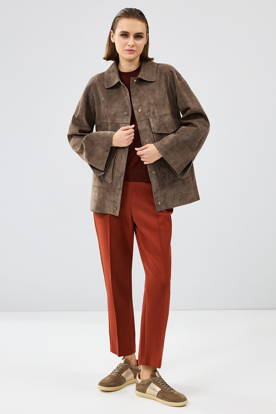 Jennifer Women's Mink Suede Leather Jacket