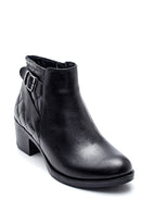 Women's Leather Quilted Detailed Boots | Derimod