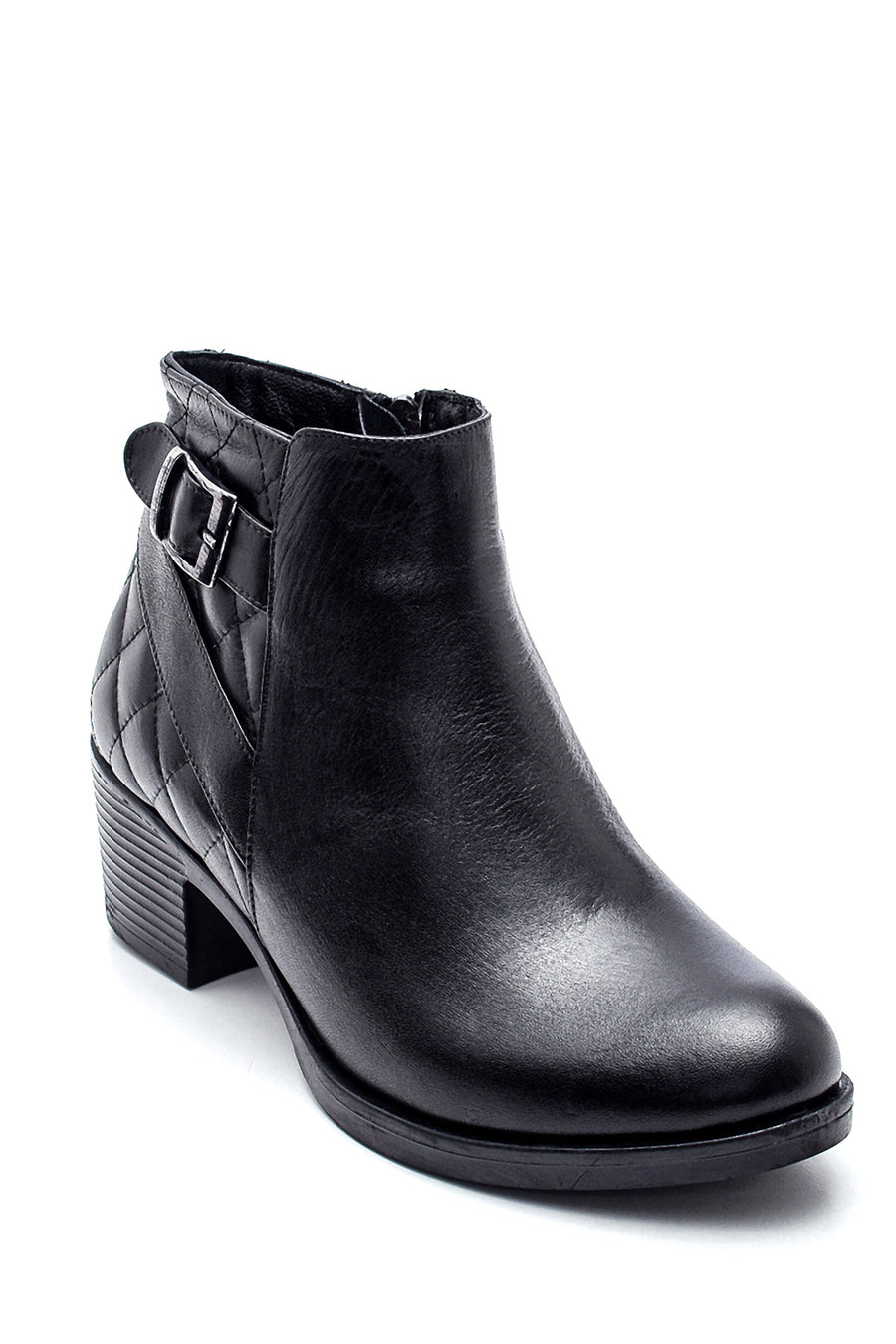 Women's Leather Quilted Detailed Boots