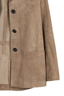 Luna Woman Beige Blazer Suede Jacket | Derimod