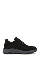 Male Black Lace-Up Thick-Soled Nubuck Leather Casual Sneaker | Derimod