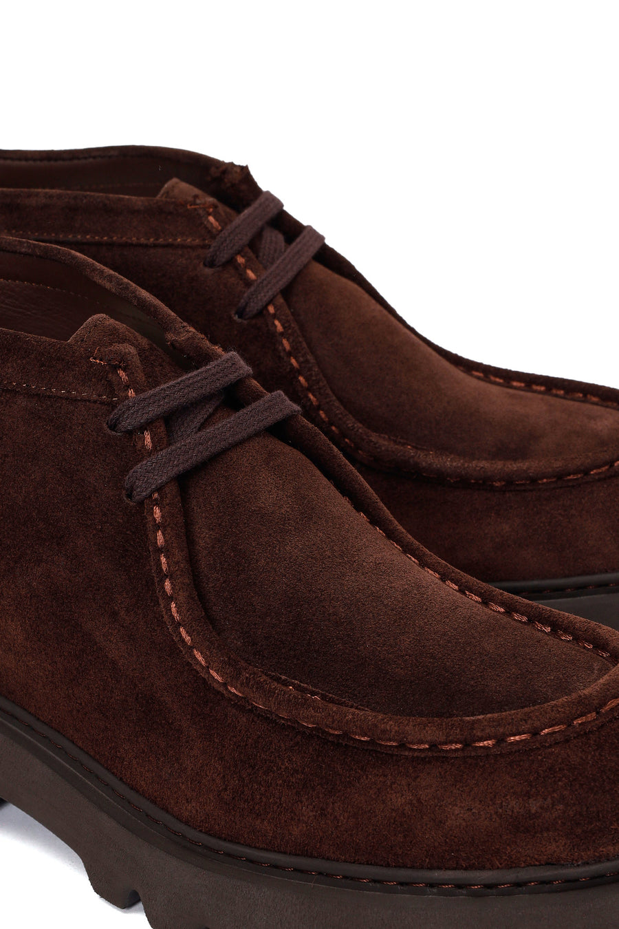 Male Brown Lace-up Suede Leather Casual Boots