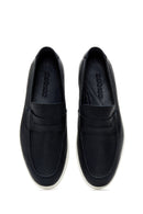 Erkek Lacivert Deri Loafer | Derimod