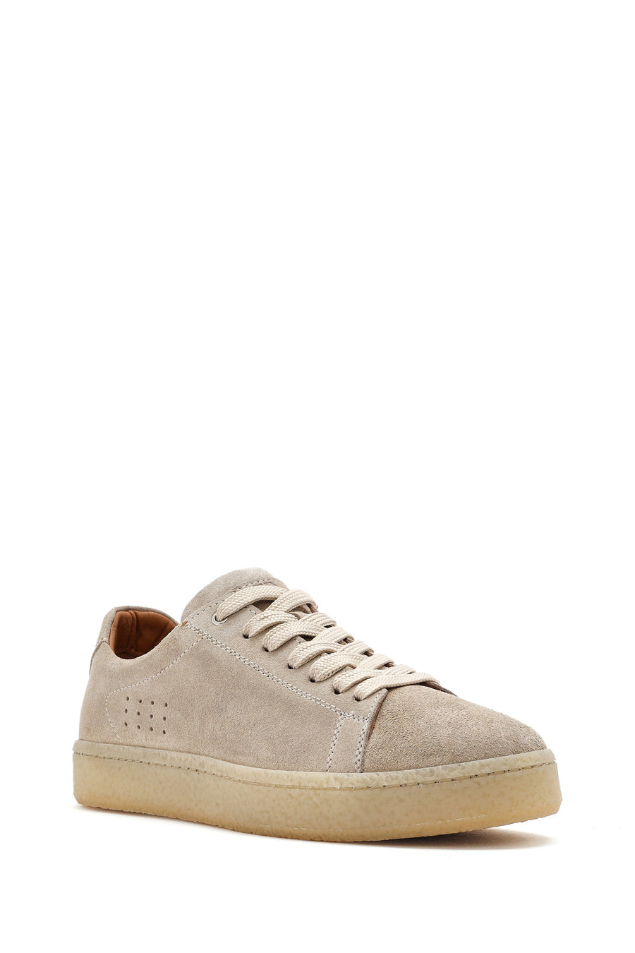 Erkek Bej Bağcıklı Süet Deri Sneaker