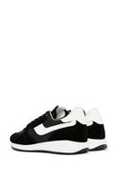 Erkek Siyah Bağcıklı Deri Sneaker | Derimod