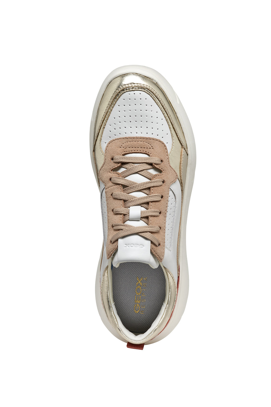 Geox Women's White Nebula 2.0 X Lace-Up Chunky Sole Leather Sneaker