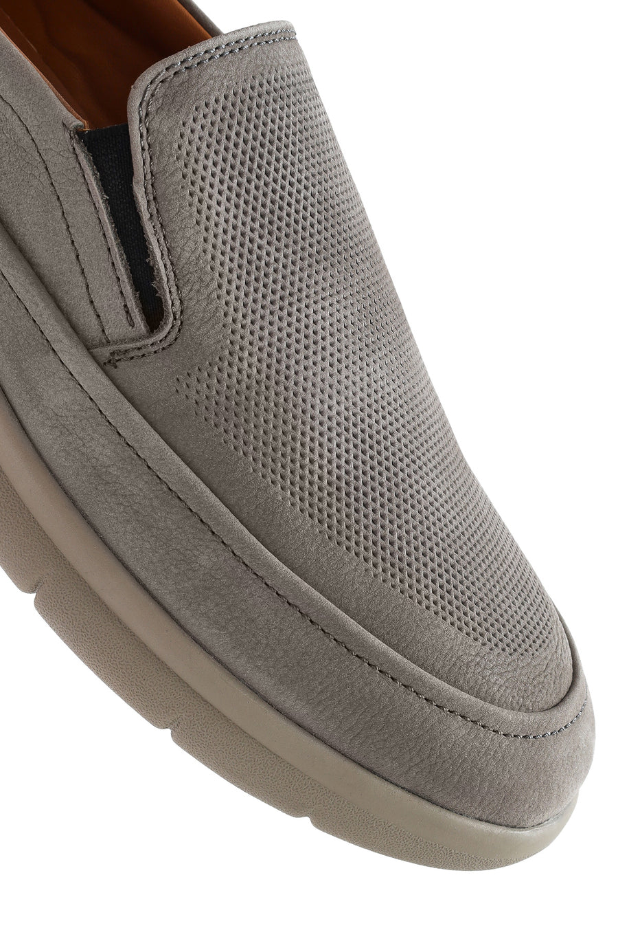 Erkek Gri Nubuk Deri Comfort Loafer