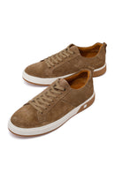 Erkek Bej Bağcıklı Süet Deri Sneaker | Derimod