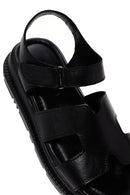 Women's Black Leather Comfort Sandals | Derimod