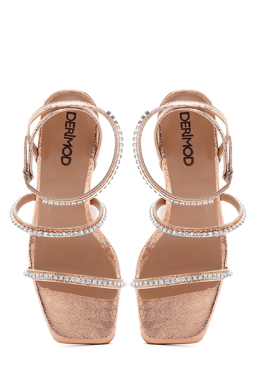 Women's Bronze Stone Heeled Sandals