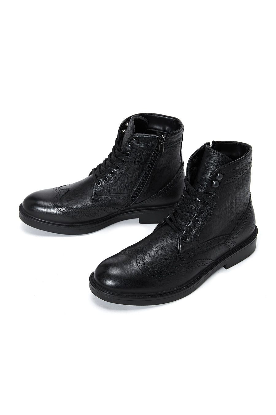 Men's Leather Zippered Boots